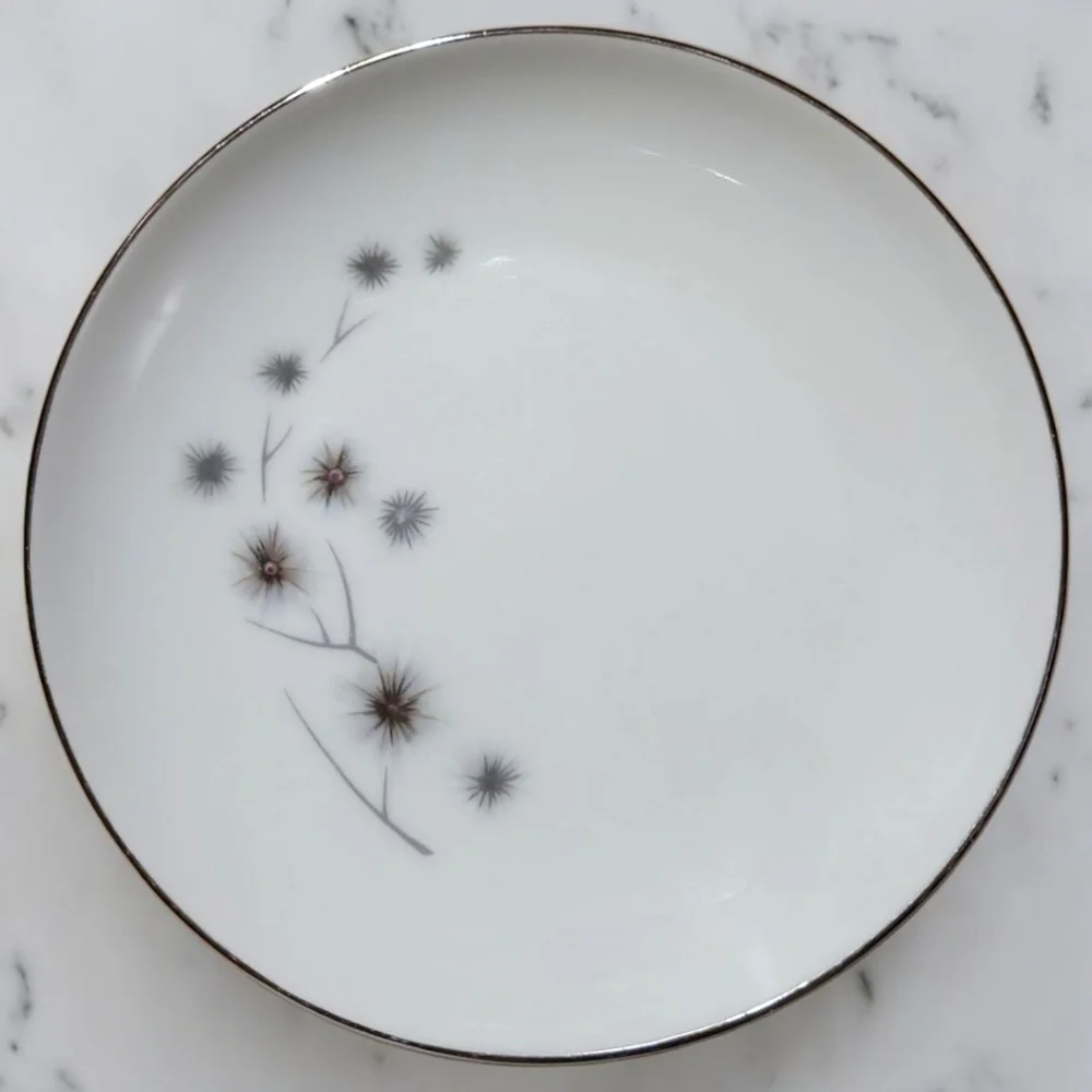Vtg 60's Platinum Star Burst Creative BREAD & BUTTER Plate 6 3/8